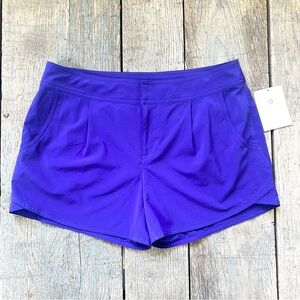 ATHLETA Amalfi Blue Wahina Pleated Shorts Womens Size 8 NEW NWT
